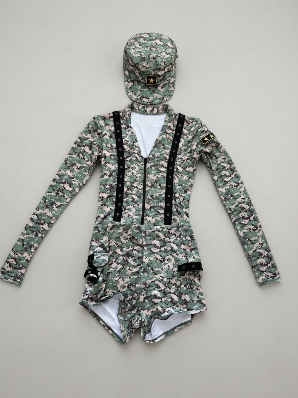 Camo Military Costume Set with Cap